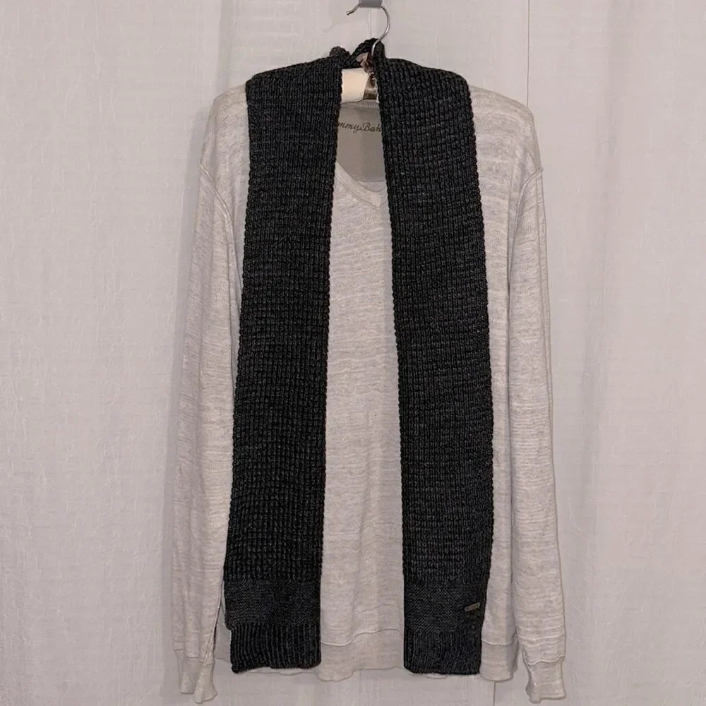 Ryan Seacrest Distinction Charcoal Gray Knit Scarf